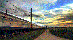 Treni al tramonto