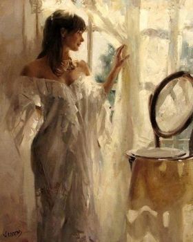 Donna allo specchio