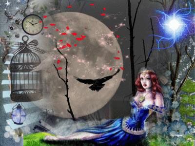 Acqua su cielo di corvi