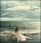 A riva con un gabbiano  