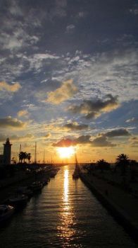 Ad una ragazza seduta sola al tavolo d'un bar