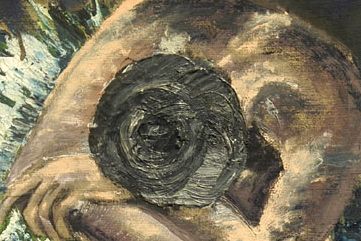 Nascosta da un cespuglio